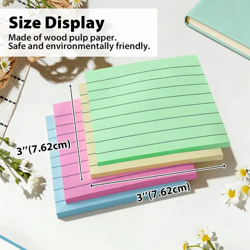 Miniatura 2 de BAZIC - Notas adhesivas forradas, 3 x 3 pulgadas (40 unidades) 40 sheets each (120 total); 3 x 3 in; Wood pulp paper; removes clean; no residue