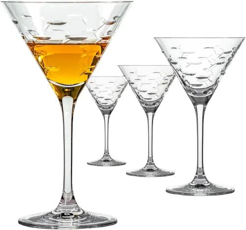 Miniatura 23 de Rolf Glass School of Fish - Copas de vino blanco de 12 onzas, juego de 4 copas de vino sin plomo, copas de vino grabadas con rueda de diamante, 12oz