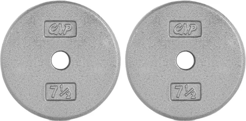 Miniatura 36 de CAP Barbell Placas de peso estándar de hierro fundido de 1 pulgada, individuales y juegos 1.25-50 libras Múltiples opciones Gris