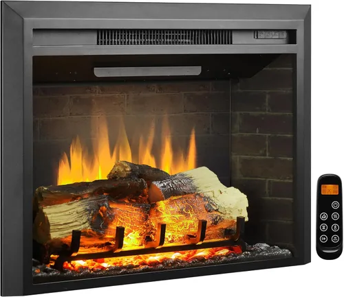 Miniatura 7 de LegendFlame Carl 28 Pulgadas con Kit de Adornos, Inserto de Chimenea Eléctrica, Calentador de Chimenea 750/1500W, Sonido de Fuego Crepitante