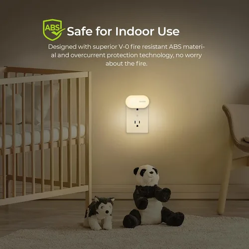 Miniatura 8 de AUVON Luz nocturna enchufable con sensor de movimiento (120 lúmenes), luces nocturnas LED inteligentes regulables, brillo de 1-120 lúmenes