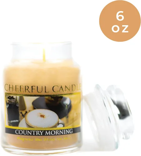 Miniatura 2 de A Cheerful Giver - Vela en tarro de vidrio perfumada Country Morning (6 onzas) con tapa y fragancia fiel a la vida, fabricada en Estados Unidos