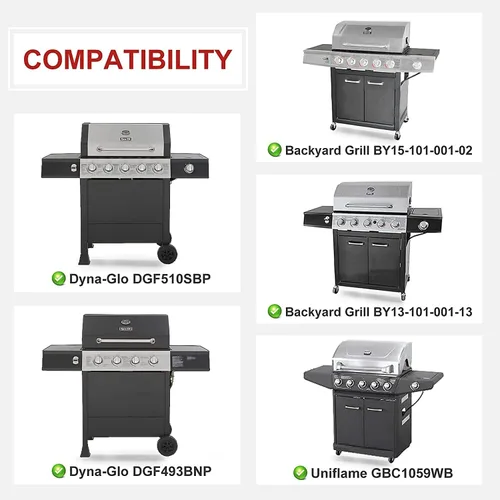 Miniatura 2 de Piezas de parrilla para Dynaglo Grill DGF493BNP, 4 protectores térmicos DGF493BNP, 15 pulgadas de acero porcelánico DGF493BNP
