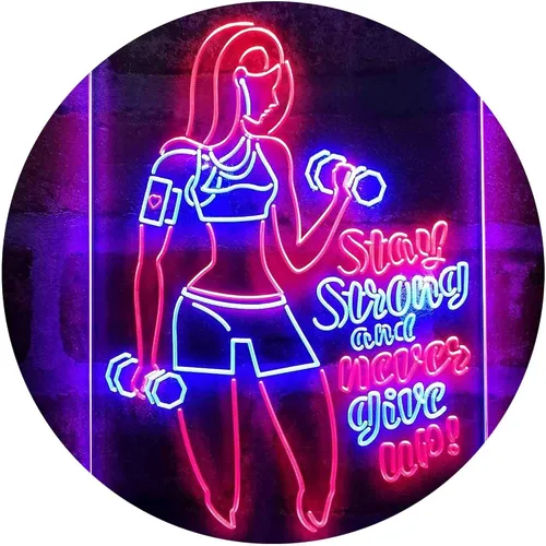 Miniatura 16 de ADVPRO Fitness Club Gym Stay Strong Never Give Up Dual Color LED Neon Sign azul & rojo 8 x 12 pulgadas st6s23-i4043-br