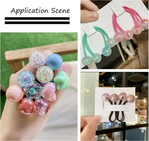 Miniatura 4 de Cheriswelry Cuentas acrílicas de color mixto para poni, espaciador suelto de plástico grueso, bolas de chicle, espaciador para pulseras, collares