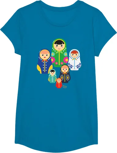 Miniatura 36 de Matryoshka Russian Nesting Dolls, Rusia - Camiseta de regalo, Azul / Patchwork, S
