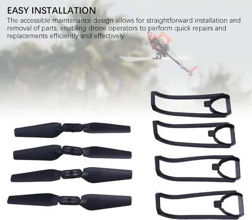 Miniatura 6 de Cuadricóptero plegable piezas de repuesto para E88 E99 K3 E100, 4 hélices+4 fundas protectoras+1 cable de carga+1 destornillador