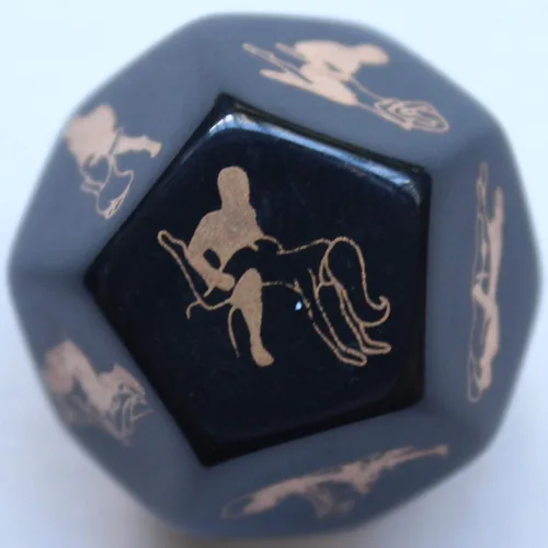 Miniatura 5 de Dados traviesos para parejas, 1 pieza de dados negros de 12 lados para adultos, juego de dados traviesos para parejas, juego de dados traviesos