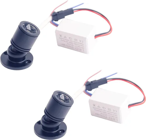 Miniatura 6 de 2 paquetes de mini focos de 3 W, AC 110V 220V, luces empotradas para techo, para exhibición en vitrina y debajo del gabinete, luz blanco cálido 3000