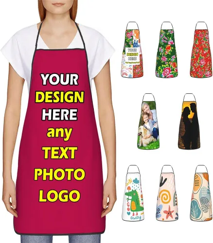 Miniatura 33 de Delantales impermeables personalizados para diseñar tu propia foto logotipo texto para cocinar hornear 28.3 x 20.4 pulgadas