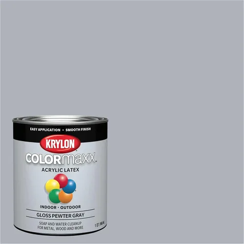 Miniatura 2 de Krylon K05647007 COLORmaxx - Pintura acrílica de látex para uso en interiores y exteriores, 1 cuarto de galón (paquete de 1), negro, 31 onzas