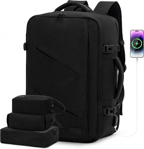 Miniatura 12 de LOVEVOOK Peersonal - Mochila de viaje extra grande de 40 L, bolsa de artículos Peersonal aprobada por vuelo, resistente al agua, mochila de 17 Azul