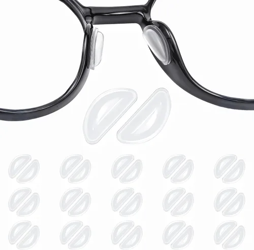 15 pares de almohadillas de nariz antideslizantes para gafas, almohadillas de nariz adhesivas de 0.138 pulgadas de grosor para lentes, almohadillas