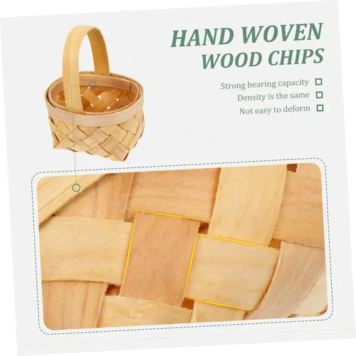 Miniatura 8 de Zerodeko Cesta de madera estilo 4pcs Little Baskets para almacenamiento de arreglos florales