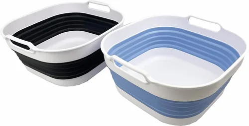 Miniatura 13 de SAMMART Sartén plegable de 10L (2.64 galones), lavabo plegable, tina portátil para lavar platos, bandeja de almacenamiento de cocina que ahorra