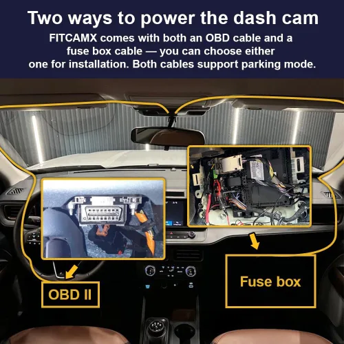 Miniatura 6 de Fitcamx Adaptación de la cámara de tablero delantera 2K+trasera 1080P para Ford Maverick 2022-2026 (alimentado desde OBD/caja de fusibles), aspecto