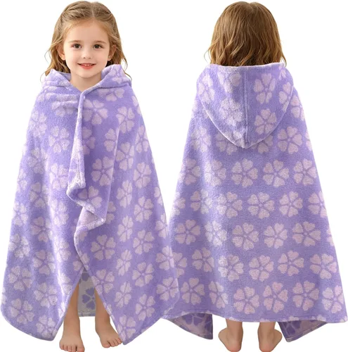 Miniatura 53 de Toalla de baño/piscina/playa con capucha, para bebés, niños y niñas de 3 a 12 años, tamaño extra grande, 30 x 50 pulgadas, algodón absorbente súper