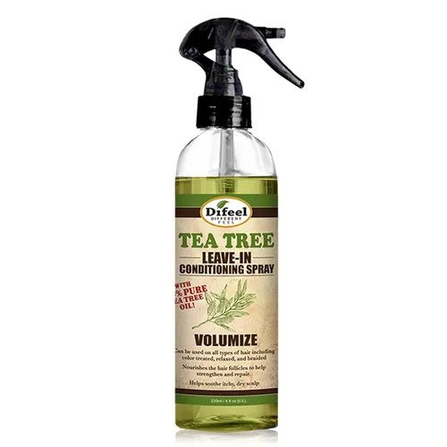 Difeel Volumize - Spray acondicionador sin enjuague con aceite de árbol de té 100% puro, 6 onzas