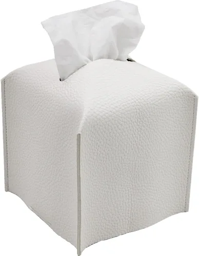 Miniatura 19 de Livelab Funda para caja de pañuelos, cuadrada, decorativa, de piel sintética, soporte para caja de pañuelos moderna, organizador de papel facial