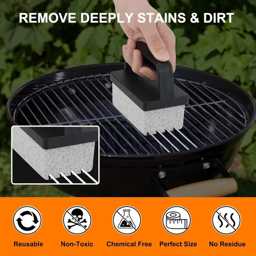 Miniatura 5 de Kit de limpieza de parrilla compatible con Blackstone - Kit de limpieza de parrilla con ladrillo de parrilla, raspador de plancha y cepillo