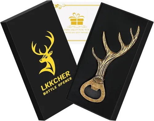 Miniatura 8 de LKKCHER Abridor de botellas de cerveza con cuernos de ciervo, regalos para mujeres, hombres, esposa, marido, novia, novio, mamá, papá, nuevo hogar