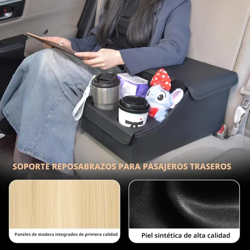 Miniatura 2 de Organizador de asiento trasero para automóvil, organizador de asiento medio con 4 compartimentos de almacenamiento, 2 portavasos, asiento trasero
