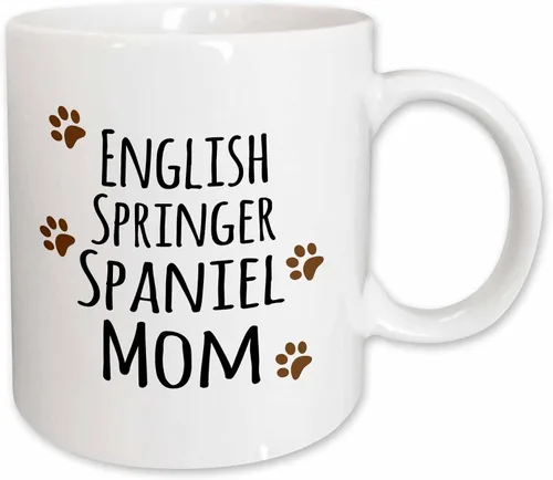Miniatura 10 de 3dRose English Springer Spaniel Dog Mom - Taza de 11 onzas, color negro