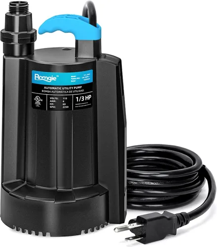 Miniatura 10 de Bomba de sumidero sumergible de 1/2 HP de 1080 GPH Bomba de agua sumergible con interruptor de flotador, bombas de utilidad para drenaje de Azul