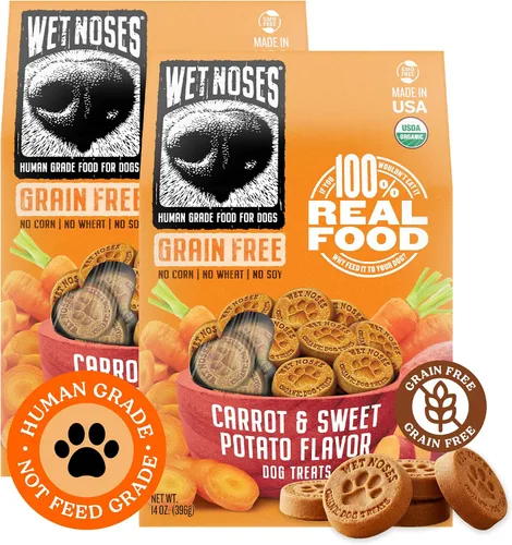 Miniatura 18 de Wet Noses Golosinas orgánicas crujientes para perros sin granos, totalmente naturales, de grado humano, sin OMG, entrenamiento saludable