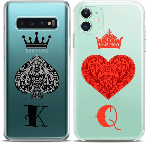 Miniatura 2 de Fundas a juego para parejas compatibles con iPhone 15 14 13 12 11 Pro Max Mini Xs 6s 8 Plus 7 Xr 10 SE 5 King Queen Spades Hes rojo negro encantador