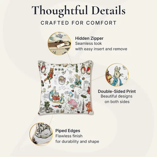 Miniatura 4 de Signare Tapiz Peter Rabbit - Funda de cojín cuadrada de doble cara (CCOV-BP-Peter)