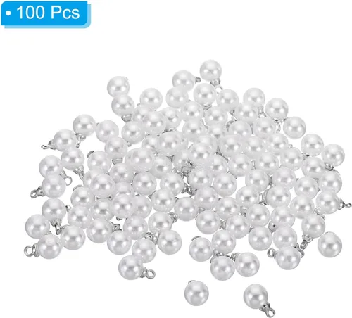 Miniatura 3 de PATIKIL 100 cuentas de perlas de perlas de imitación para hacer joyas, pulseras, aretes, collares, decoraciones