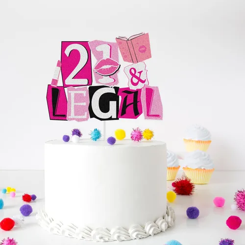 Miniatura 2 de Decoración para pastel de 21 cumpleaños 21 (niña rosa)