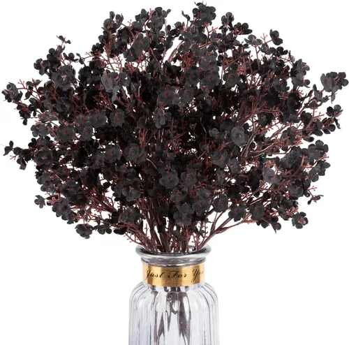 Miniatura 13 de 8 piezas flores artificiales de aliento de bebé, flores de seda amarillas de tacto real, flores falsas para jarrón, hogar, oficina, boda, Navidad