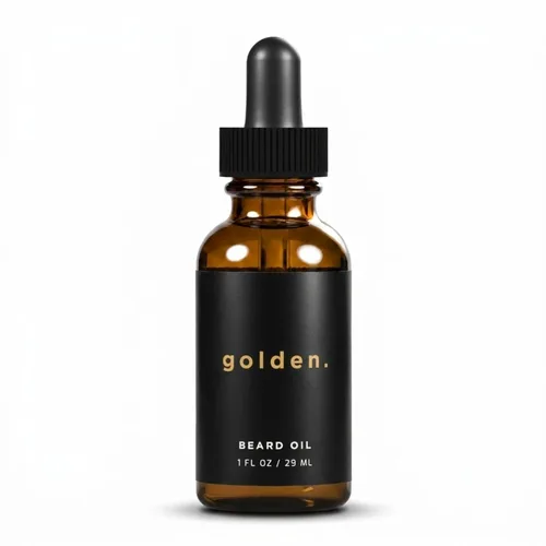 Golden Grooming - Aceite de barba para hombres, acondicionador natural para barba con almendra dulce, jojoba dorada y aceite de argán, suavizante