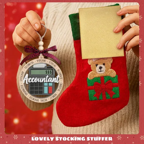 Miniatura 6 de MAPDTWO Adorno de Navidad de Contador - Regalos de Contabilidad para Mujeres, Hombres, Personal de Oficina, Empleados - Adornos de Navidad