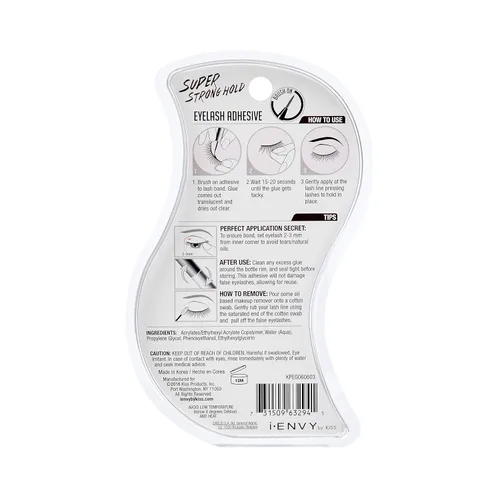 Miniatura 6 de Kiss Me Envy Super Strong Hold Eyelash Adhesive látex [transparente] kpeg06