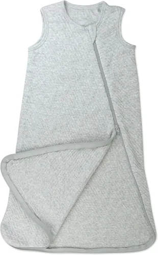 Miniatura 4 de HonestBaby Manta de vestir de algodón orgánico acolchada, gris claro jaspeado, grande