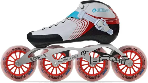 Miniatura 2 de Bont Patines - Patines de carreras de patinaje de velocidad en línea - Botas de skate GT4 + marco 6061 + ruedas elementales + rodamientos ABEC5