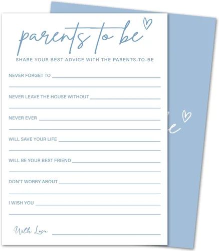 Juegos de baby shower para niño o niña, consejos de baby shower y tarjetas de deseos para padres futuros, juegos de revelación de género, 30