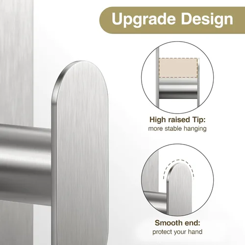 Miniatura 4 de pickpiff Ganchos Adhesivos para Toallas de Baño: Colgador de Pared Extra Fuerte de 20LB para Ducha Cocina RV Dormitorio Apartamento, Plateado