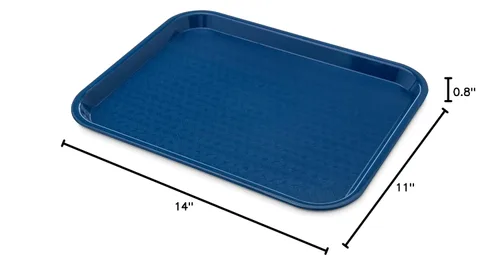 Miniatura 10 de Carlisle FoodService Products CT101414 Bandeja estándar para cafetería/comida rápida, 10 x 14 pulgadas, azul (paquete de 24)