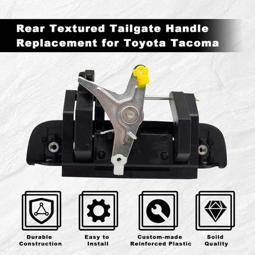 Miniatura 5 de Manija texturizada para puerta trasera negra para puerta trasera, compatible con camioneta Toyota Tacoma 1995, 1996, 1997, 1998, 1999, 2000, 2001