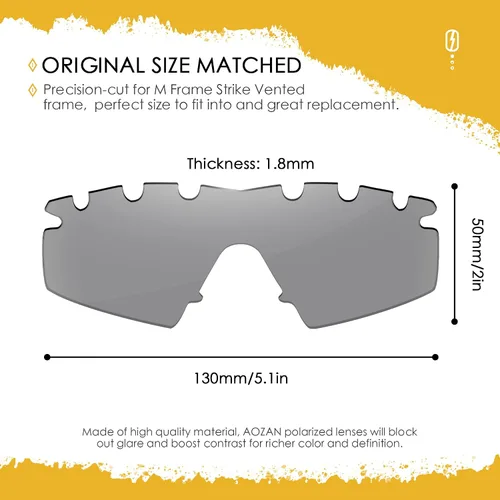 Miniatura 9 de Lentes de repuesto ANSI Z87.1 para gafas de sol Oakley M Frame Strike ventiladas