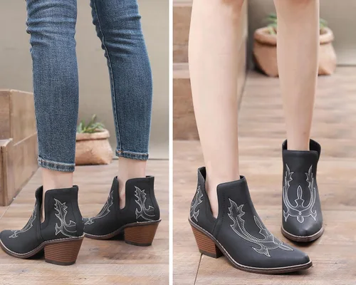 Miniatura 7 de Blikcon Botas vaqueras bordadas occidentales para mujer