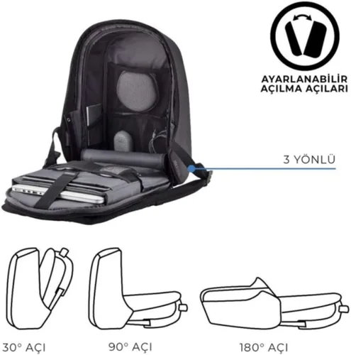 Miniatura 8 de XDDesign BOBBY HERO - Mochila antirrobo para computadora portátil, mochila de viaje aprobada para hombres y mujeres, Negro -, X-Grande, Mochila