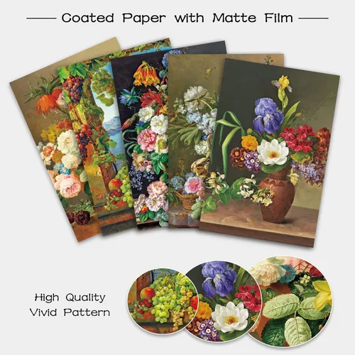 Miniatura 6 de Berkin Arts Paquete de 12 tarjetas de felicitación de arte clásico para todas las ocasiones con 12 sobres, flores de 4 x 6 pulgadas, varios diseños