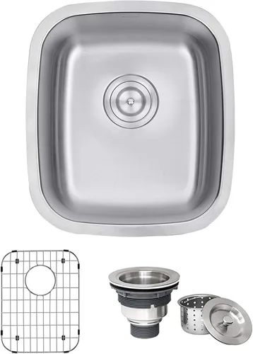 Miniatura 16 de Fregadero para cocina, Ruvati Parma, montaje bajo encimera, calibre 16, RVM4131 Acero inoxidable