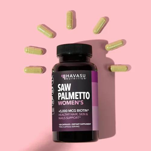 Miniatura 9 de Palma Enana para Mujeres con Biotina 5000 mcg - Potente Bloqueador de DHT para Apoyar la Salud del Cabello, la Piel y las Uñas - 120