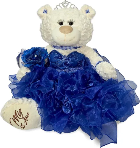 Miniatura 10 de KINNEX COLLECTIONS SINCE 1997 20" Quince Anos Quinceanera Last Doll Osito de peluche con vestido (pieza central) ~ ARC16831-23R (Aqua)